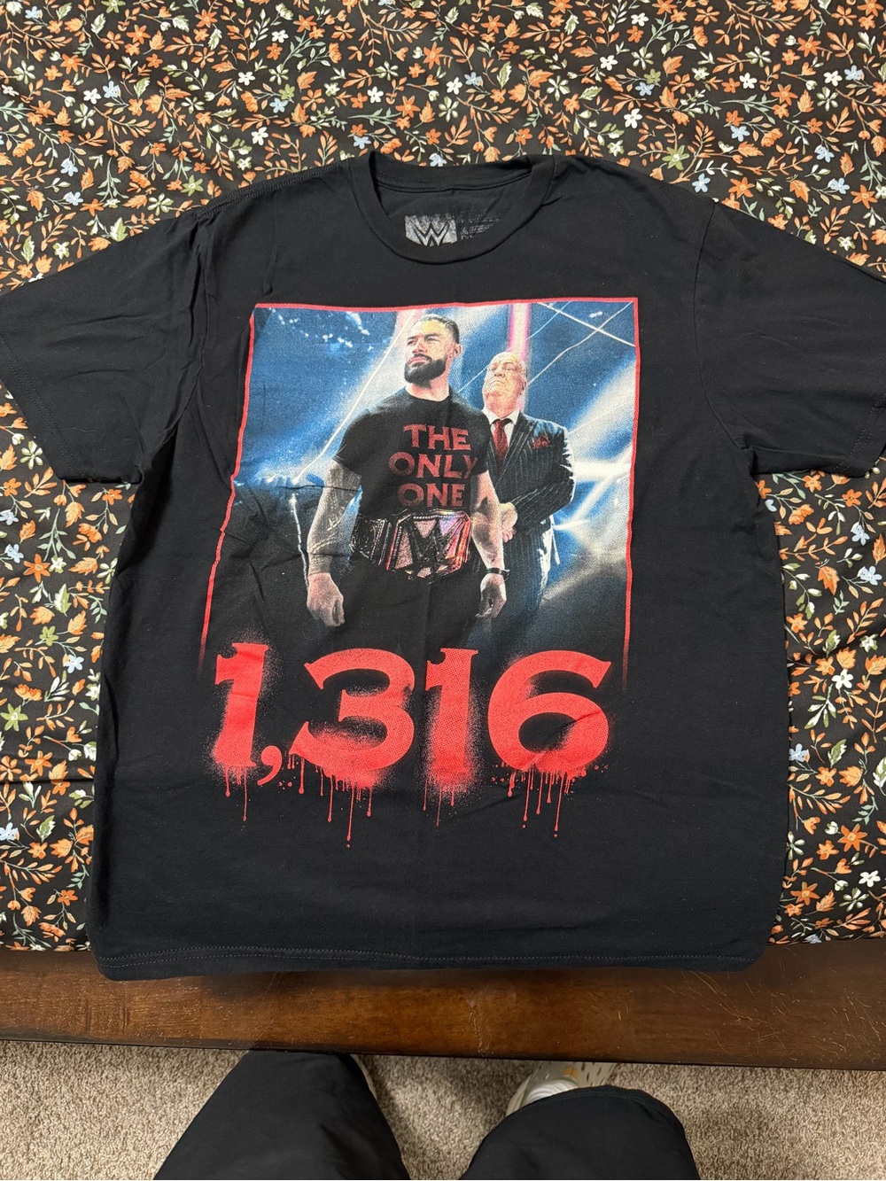 WWE Black Roman Reigns '1,316' Championship Tee